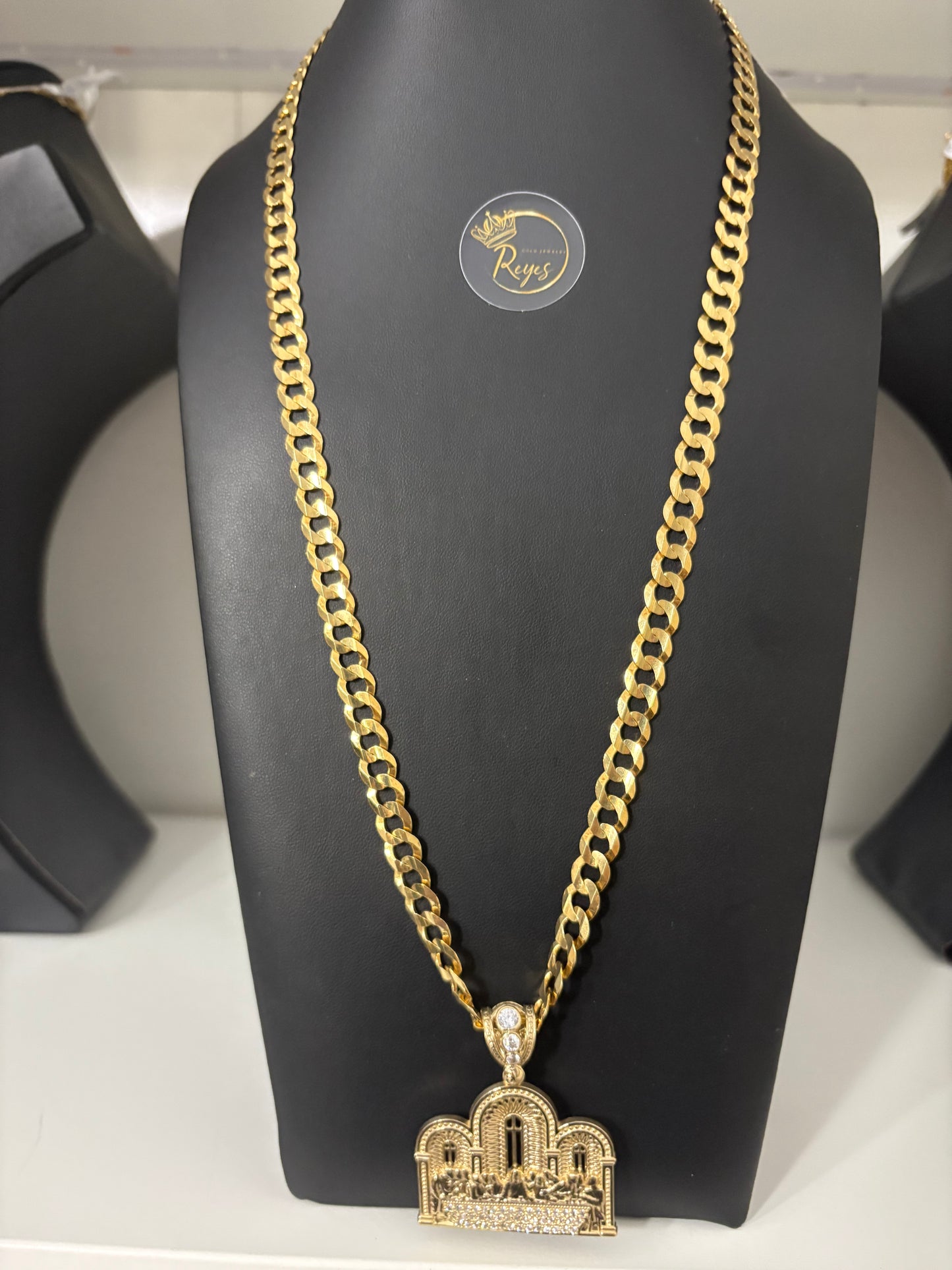 Chain with pendant Solid Curv 10k